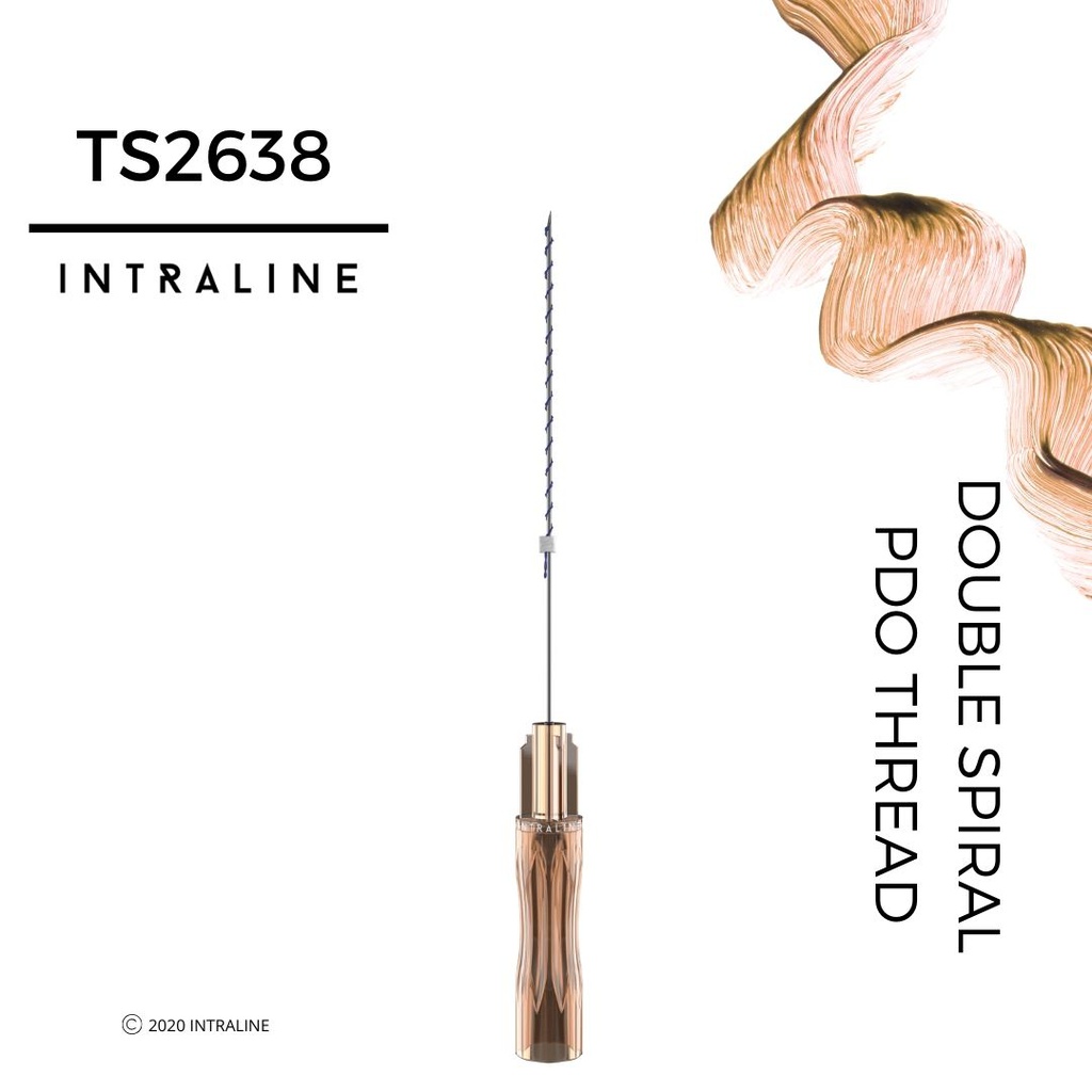 Intraline PDO Thread TS2638 - Double Spiral 26G 38/50mm 2X7-0 (20 pack)
