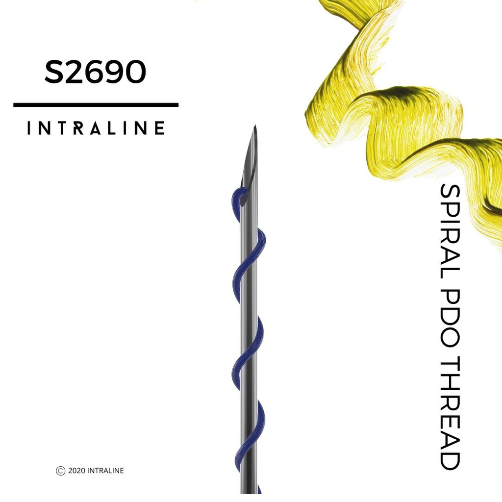 [S2690] Intraline PDO Thread S2690 - Spiral 26G 90/150mm 5-0 (20 pack)